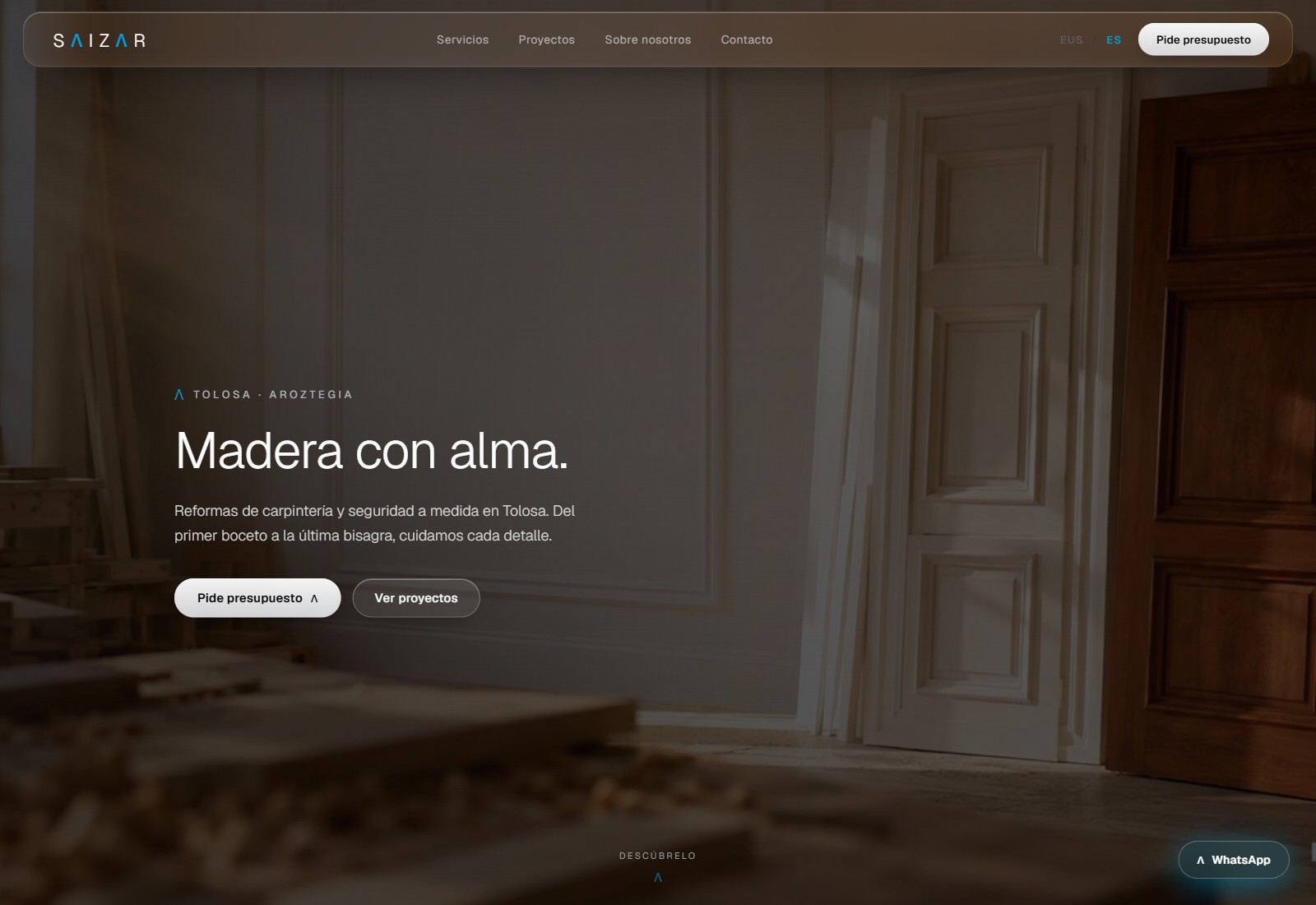 Saizar Aroztegia — Vista previa de la web